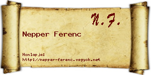 Nepper Ferenc névjegykártya