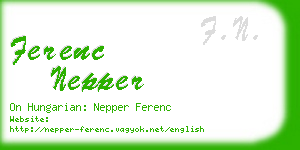 ferenc nepper business card